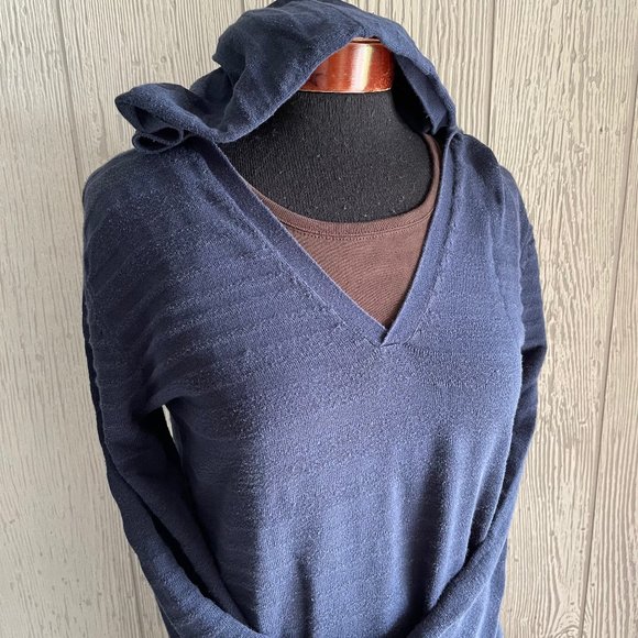 Roxy L Juniors LS Blue Top w Hood + Victoria's Secret Moda Brown Tank Bundle Lot - Picture 2 of 13